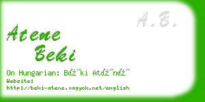 atene beki business card